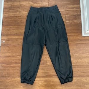 Leather joggers